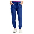 thumbnail image 1 of TTUHYWXI Womens Scrub Pants - Soft Stretch Yoga Style with Pockets, Slim Drawstring Jogger Scrubs (Blue, S), 1 of 8