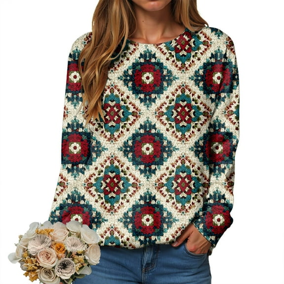 TTUHYWXI Womens Ugly Christmas Sweatshirt Cute Holiday 3D Print Tops Long Sleeve Round Neck Pullover 2025 Christmas Sweaters (Grey, S)