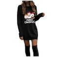 thumbnail image 1 of TTUHYWXI Womens Ugly Christmas Sweatshirt Xmas Oversize Crewneck Pullover Marry Christmas Sweater Dress (Black, S), 1 of 7