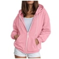 thumbnail image 1 of TTUHYWXI Womens Zip Up Hoodies Oversized Lightweight Comfy Cropped Sweatshirts with Pockets for Casual Everyday & Athletic Streetwear (Pink, XXL), 1 of 9