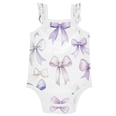TTYFWHD Infant Toddler Baby Girl Romper Bowknot Ruffle Sleeveless Cotton Summer One Piece Bodysuit 3-24M