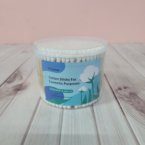 TTactou Cotton sticks for cosmetic purposes Soft & Absorbent Cotton Sticks for Makeup, Skincare, Cleaning & Daily Beauty Care