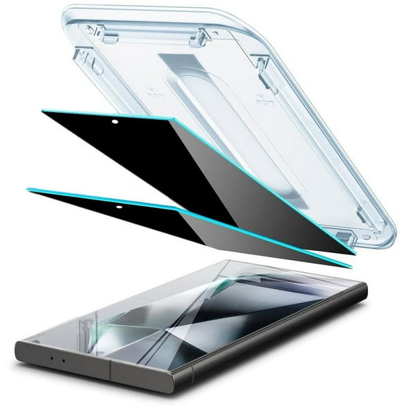 TTech 2 Pack Tempered Glass Screen Protector for Samsung Galaxy S24 Ultra, Privacy Magic Installation Glass, Auto Alignment Template, No Bubbles, No Dust, 6.8" inch