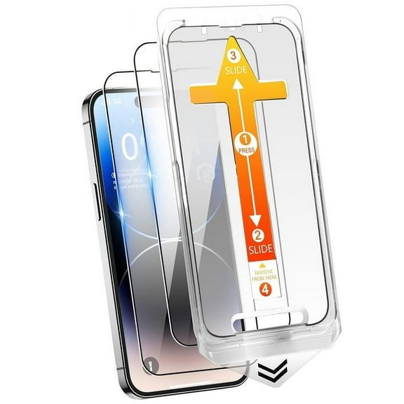 TTech 2 Pack for iPhone 15 Pro Tempered Glass Screen Protector Magic Installation Glass, Auto Alignment Template, No Bubbles, No Dust, Clear, Easy Install 6.1" inch