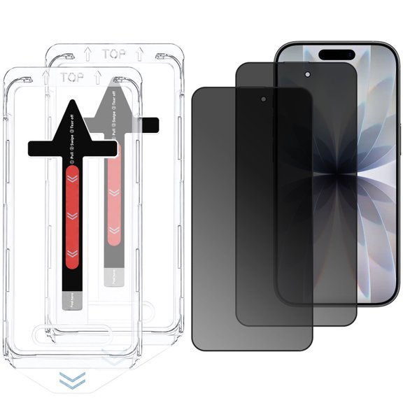 TTech 2 Pack Tempered Glass Screen Protector for iPhone 16 Pro Privacy Magic Installation Glass, Auto Alignment Template, No Bubbles, No Dust, Easy Install 6.1" inch