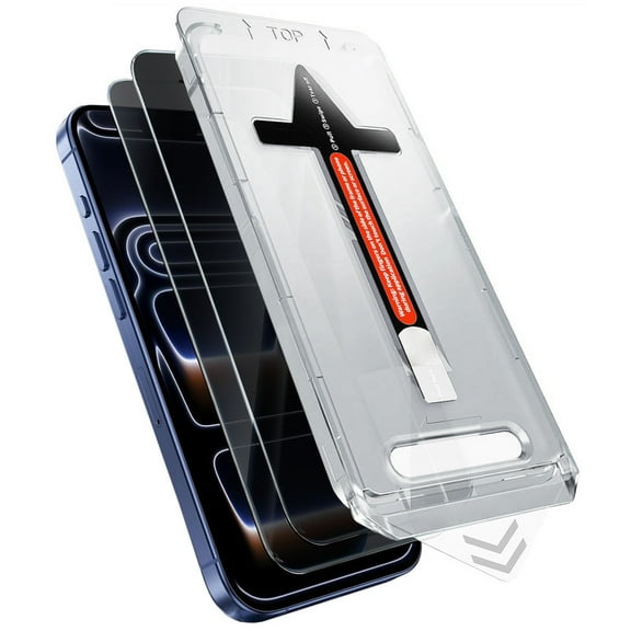 TTech 2 Pack Tempered Glass Screen Protector for iPhone 17 Pro Magic Installation Glass, Auto Alignment Template, No Bubbles, No Dust, Easy Install 6.3" inch (Privacy)