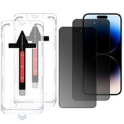 TTech 2 Pack iPhone 14 Pro Max Tempered Glass Screen Protector Magic Installation Glass, Auto Alignment Template, No Bubbles, No Dust, Privacy, Easy Install 6.7" inch