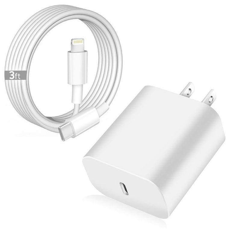 TTech Original 20W PD USB-C Fast Charger Wall Adapter Plug 3ft USB-C Fast  Charging Cable Cord Compatible with iPhone 14 13 12 11 Pro Max Mini 