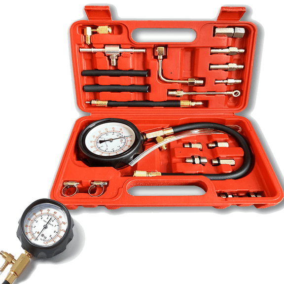 TU-114 Fuel Pressure Tester Kit, Fuel Injector Injection Pump Pressure Gauge, Fuel Pump Pressure Tester Diagnostic Tool for Gasoline Cars, Trucks, Motorcycles and RVs