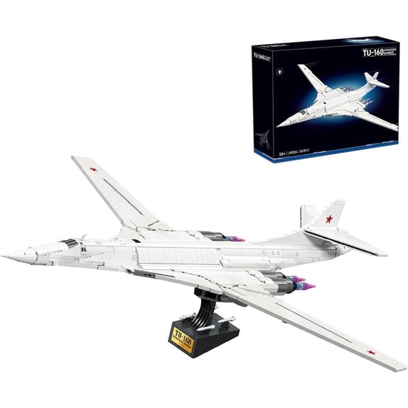 TU-160 Strategic Bomber Aircraft Building Block Set, MOC Large Airplane Brick Model, Military Display Assembly Kit for Adults & Aviation Enthusiasts, Teens (3470PCS)