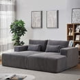 thumbnail image 1 of TUANLUO Chaise Lounge Indoor, 87" Oversized Upholstered Sectional Couch for Living Room, Corduroy 2-Seater Lounge Chair, No Assembly Required, Gray, 1 of 12