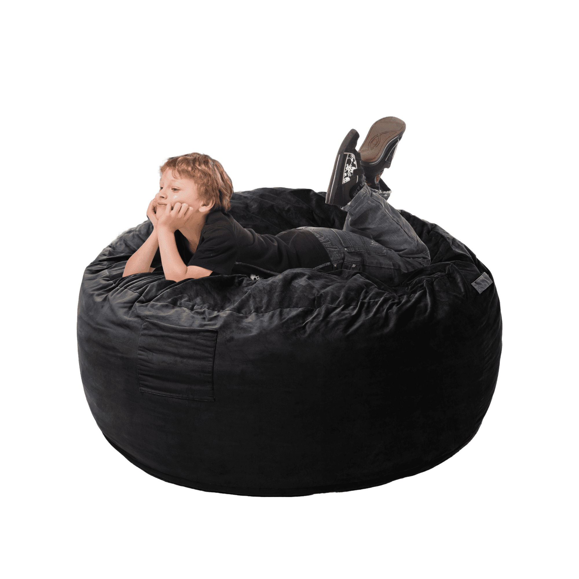TUAREX 3.5FT Memory Foam Bean Bag Chair, with Removable Cover, Comfy Bean Bag Chairs for Adults, Kids, for Living Room, Bedroom, Black