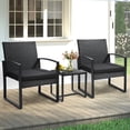 thumbnail image 1 of TUAREX 3-Piece Rattan Patio Furniture Set, All-Weather Wicker Bistro Set with Coffee Table and Cushioned Chairs for Garden, Yard, Balcony, Black, 1 of 9