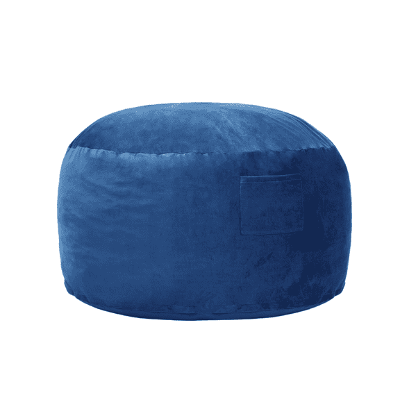 TUAREX 4FT Bean Bag Chair, Memory Foam Bean Bag Chairs for Adults, with Removable Washable Soft Suede Cover, Comfy Beanbag Sofa for Living Room, Bedroom, Blue