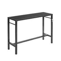 TUAREX 53" Outdoor Bar Table, Extra Long Weather-Resistant Pub Console with Composite Top, Counter Height Table, Perfect for Patio, Porch, Black