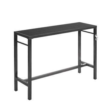 TUAREX 53" Outdoor Bar Table, Extra Long Weather-Resistant Pub Console with Composite Top, Counter Height Table, Perfect for Patio, Porch, Black