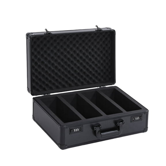 TUAREX Graded Card Case Storage Box, for 3" x 4" 35pt Rigid Card, Sports Trading Card Case Fits PSA, CSG, BGS and Top Loaders, Combination Lock, Black
