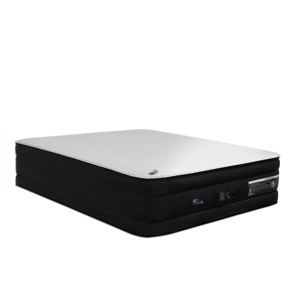 TUAREX Twin Size Air Mattress, 17" Inflatable Bed with Built-in Pump, 1 1/4" Thick Foam Topper, with Milk Fiber Cover, Coil Beam Support, Perfect for Guests & Home