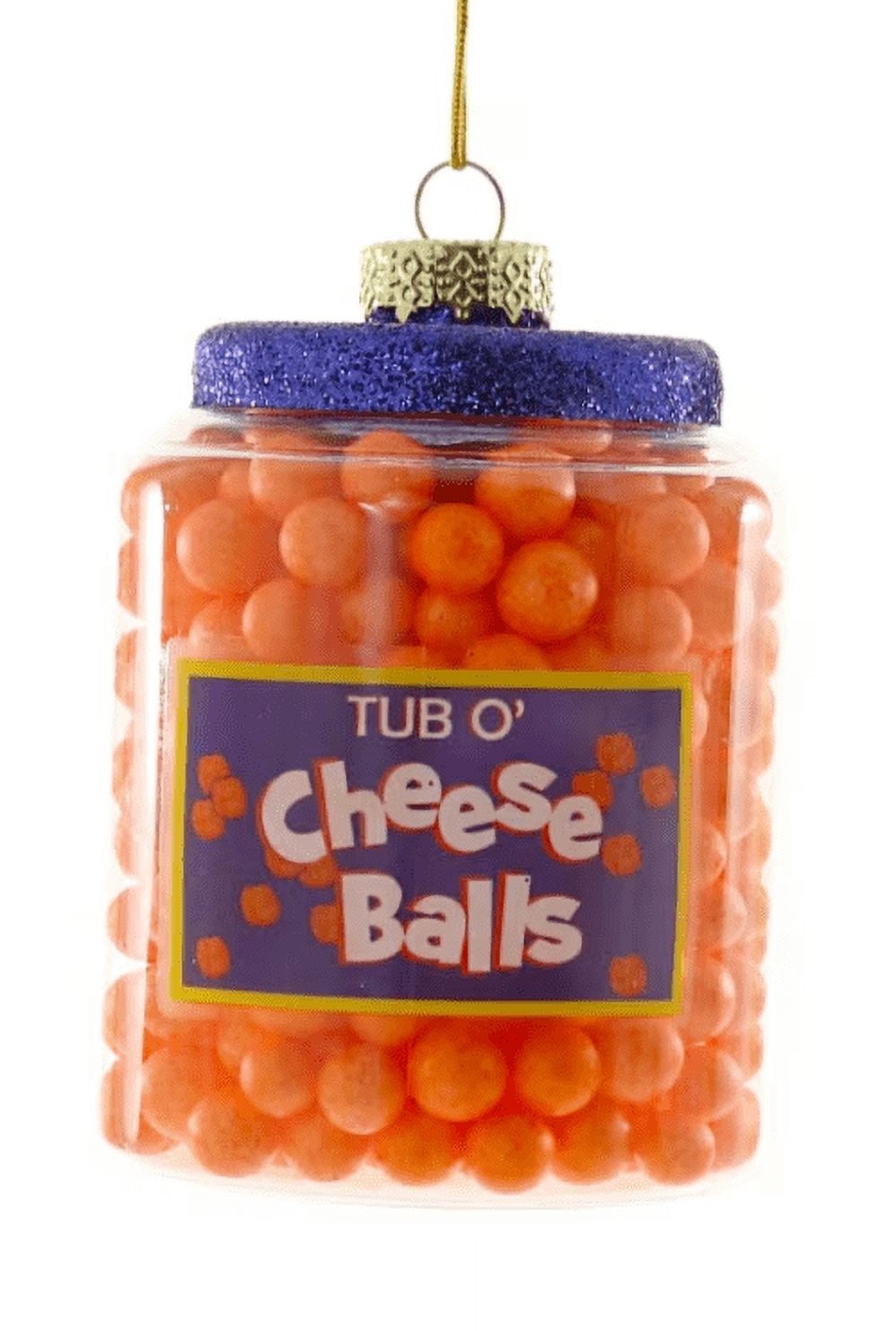 TUB O' CHEESE BALLS Cheesey Poof Snack Christmas Ornament, by Cody Foster