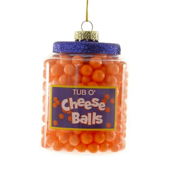 TUB O' CHEESE BALLS Cheesey Poof Snack Christmas Ornament, by Cody Foster