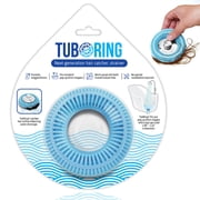 TubRing, The Ultimate Tub Drain Protector Hair Catcher/Strainer/Snare - Aqua