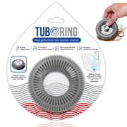 TubRing, The Ultimate Tub Drain Protector Hair Catcher/Strainer/Snare - Gray