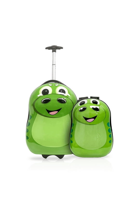 Dinosourous Backpack Style Suitcase, 1 Piece, Green