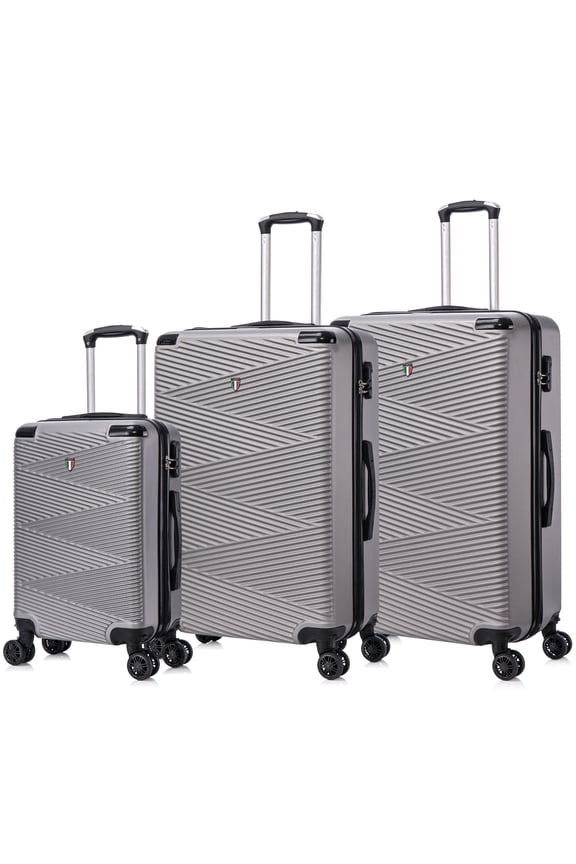 Italy Avenza Hardside ABS Spinner Luggage 3-Piece Set, Silver