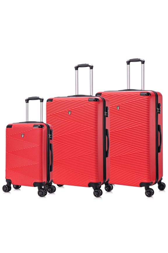 Italy Avenza  ABS Hardside Spinner Luggage 3-Piece Set, Red