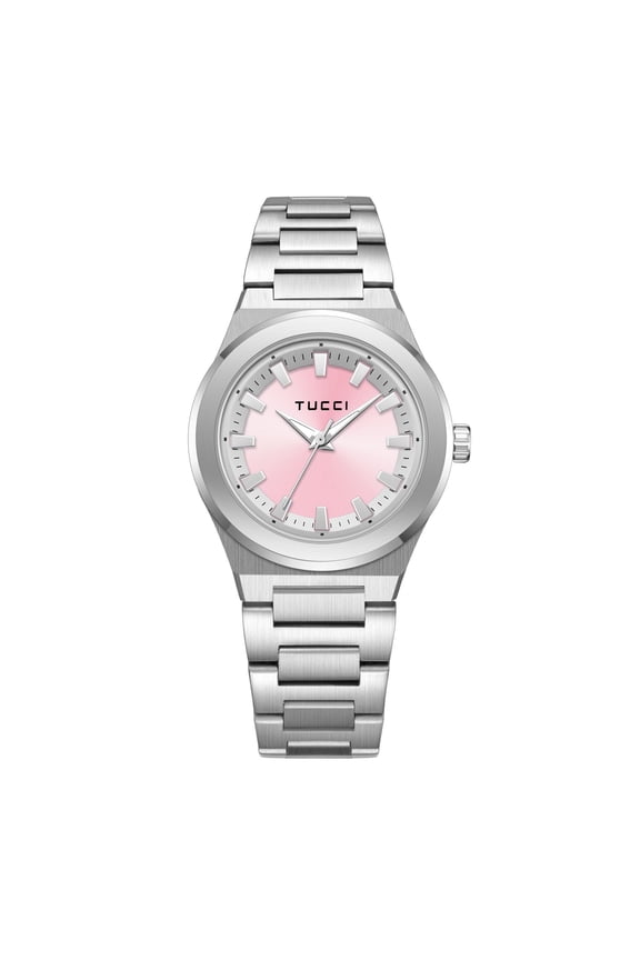 Italy BICOLORE Unisex Stainless Steel Wrist Watch - Silver Tone Pink