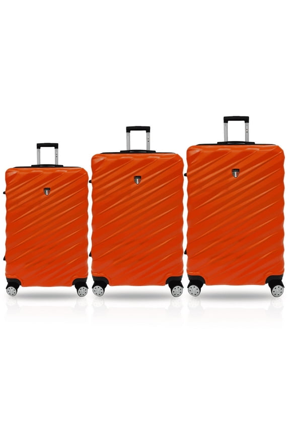 Italy Storto 3 Piece Fashion Spinner Wheel Luggage Suitcase Set - Orange