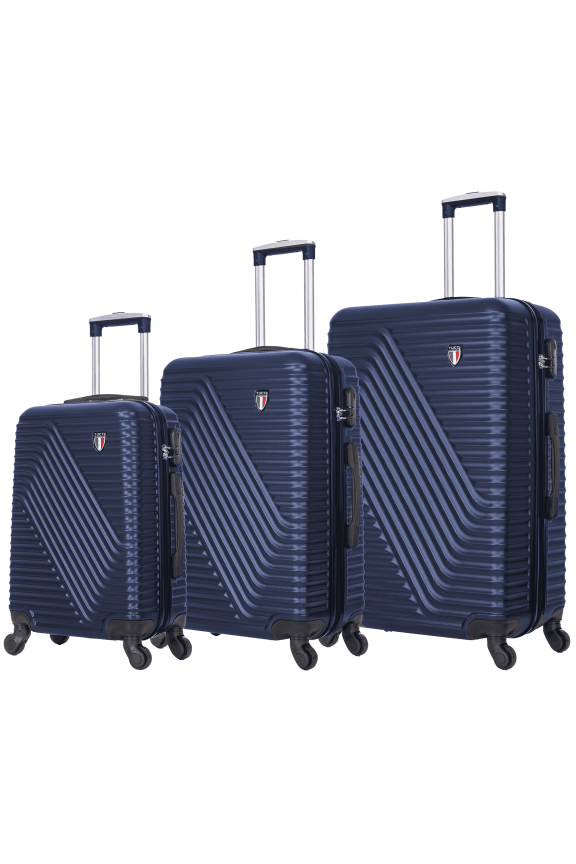 ITALY Travola Unisex Adult 3-Piece Hardside Luggage Set, 360-Degree Spinner Wheels 20/24/28" - Blue