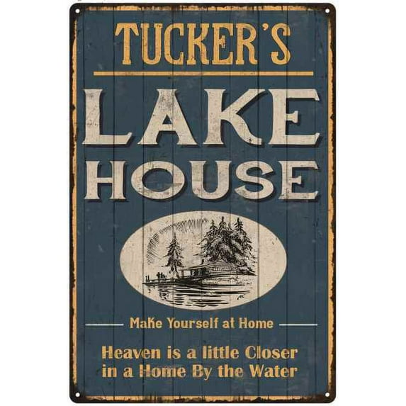 TUCKER'S Lake House Blue Cabin Home Decor 16 x 24 Matte Finish Metal 116240038139