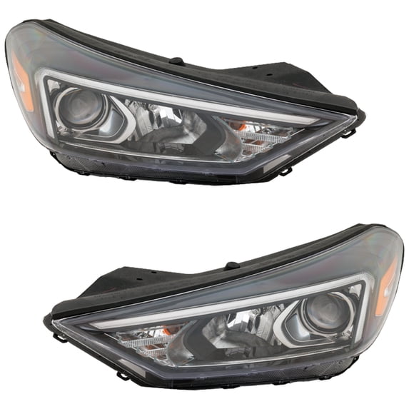 TUCSON 19-21 HEAD LAMP RH Assembly Halogen w/ LED Position Light - CAPA SET PAIR