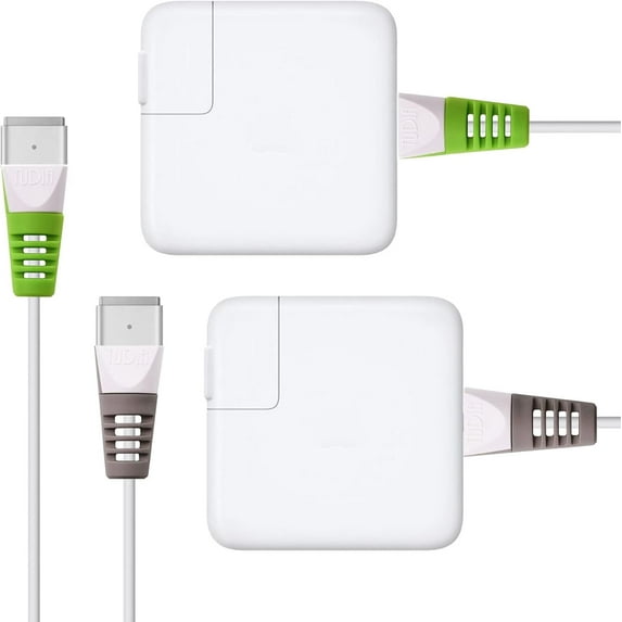 TUDIA Klip Snap On Charging Cable Cord Saver Compatible with Macbook Magsafe 2 - Gray & Green