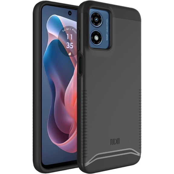 TUDIA Merge Motorola Moto G Play 4G 2024 Case Dual Layer Heavy Duty Cover - Matte Black