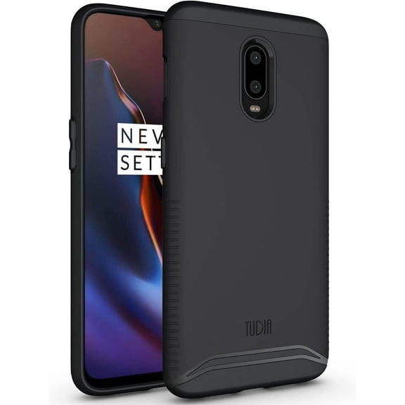 TUDIA Merge OnePlus 6T Case Dual Layer Heavy Duty Slim Hard Case - Matte Black