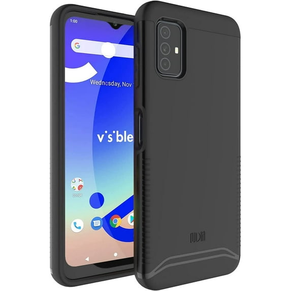 TUDIA Merge for Visible Midnight Phone Case WTVIS01 Dual Layer Heavy Duty - Matte Black