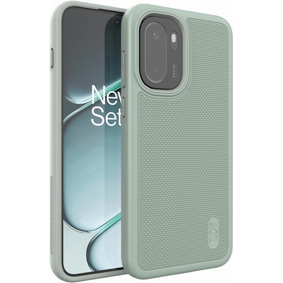 TUDIA MergeGrip Case for OnePlus 15R 5G, Dual-Layer Shockproof Slim Cover, Green Lily