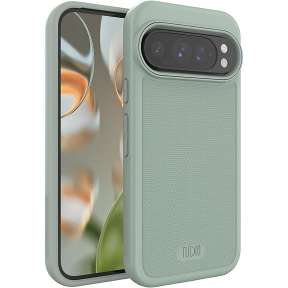 TUDIA MergeGrip Google Pixel 9 Case / Pixel 9 Pro Case Heavy Duty Protection - Green Lily