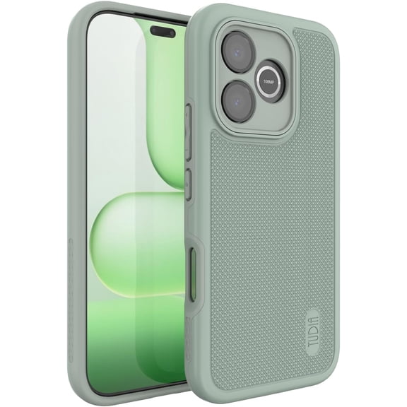TUDIA MergeGrip Honor 600 Lite 5G Case (2026), Dual Layer Shockproof Rugged Protective Cover, Green Lily
