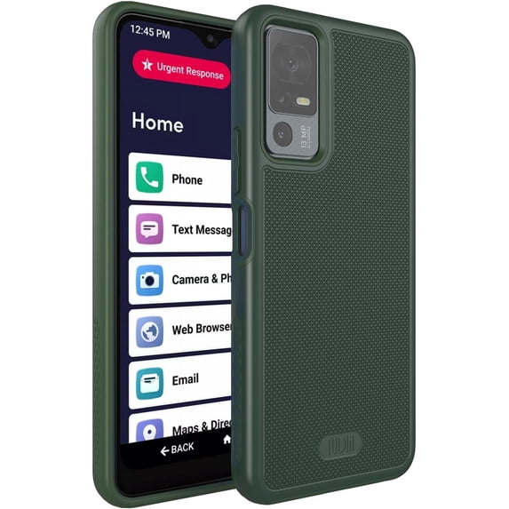 TUDIA MergeGrip Phone Case for TCL 40 XL / TCL 40T / Lively Jitterbug Smart 4 (2023) – Dual Layer Drop Protection, Non-Slip Grip, Shockproof Cover – Pine Green