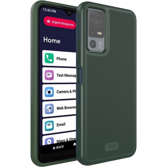 TUDIA MergeGrip Phone Case for TCL 40 XL / TCL 40T / Lively Jitterbug Smart 4 (2023) – Dual Layer Drop Protection, Non-Slip Grip, Shockproof Cover – Pine Green