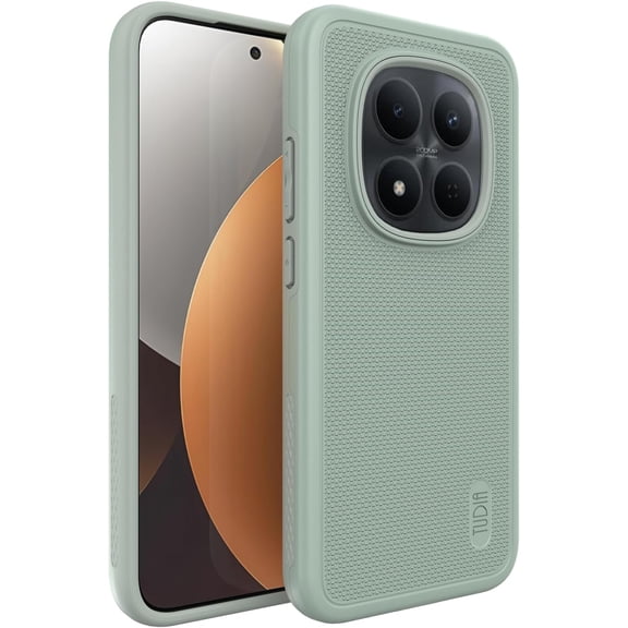 TUDIA MergeGrip Protective Case Compatible with Xiaomi Redmi Note 15 Pro 5G, Dual-Layer Slim Rugged Phone Cover, Green Lily
