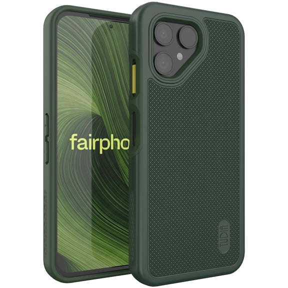 TUDIA MergeGrip for Fairphone 6 Case Military Grade Dual Layer Shockproof Cover - Pine Green