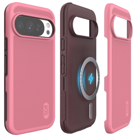 TUDIA MergeGrip Google Pixel 10 / 10 Pro Case (2025), MagSafe & Pixelsnap Compatible Shockproof Dual Layer Cover, Smokey Pink