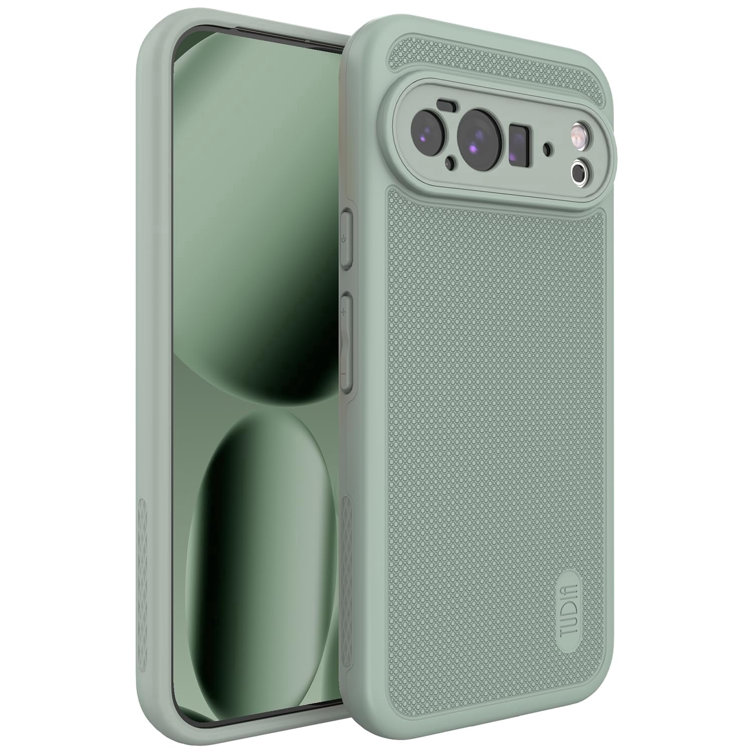 TUDIA MergeGrip Case for Google Pixel 10 Pro XL (2025), Shockproof Dual Layer Rugged Protective Phone Case, Green Lily
