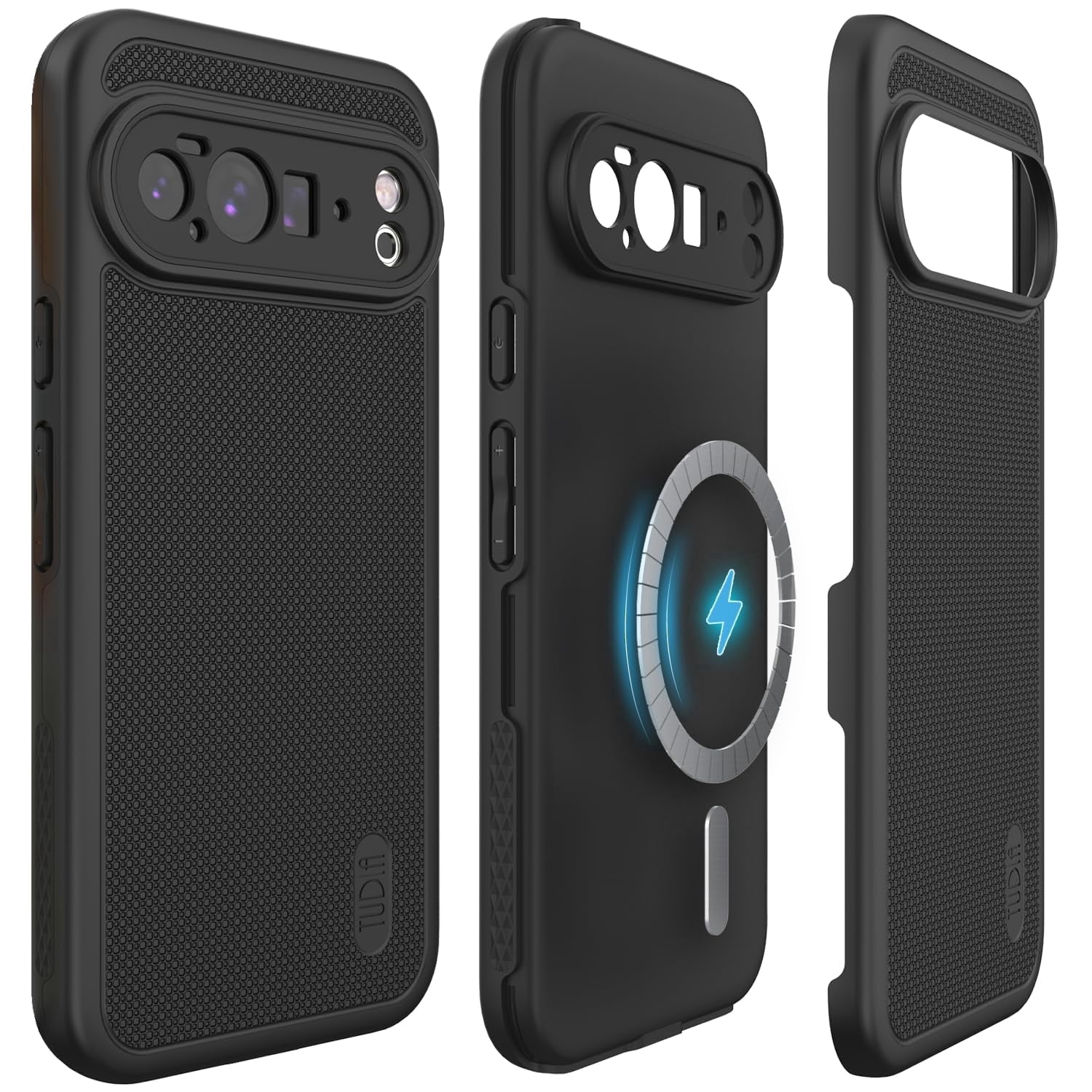 TUDIA MergeGrip Case for Google Pixel 10 Pro XL (2025), MagSafe & Pixelsnap Compatible Shockproof Dual Layer Phone Case, Black