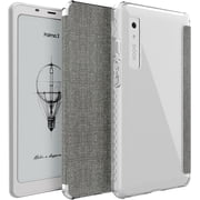 TUDIA SKN FLIP V2 Case for Onyx Boox Palma 2 2025, Slim Folio Protective Cover with Auto Wake/Sleep, TPU Transparent Back, Clear Grey