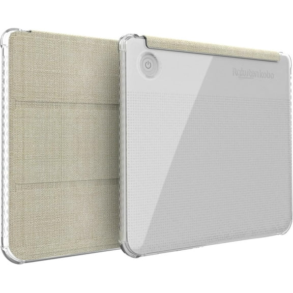 TUDIA SKN FLIP for Kobo Libra Colour Case 2024 Trifold Leather eReader Cover - Clear Beige